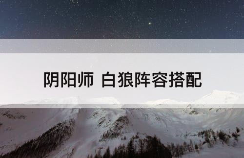 阴阳师 白狼阵容搭配