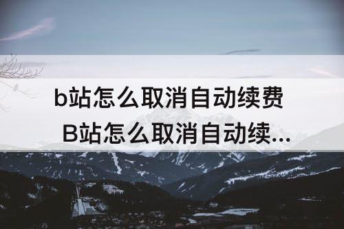 b站怎么取消自动续费 B站怎么取消自动续费VIP