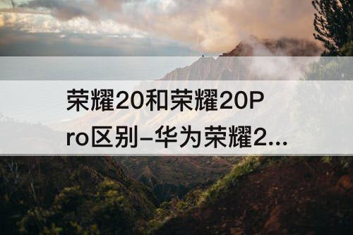 荣耀20和荣耀20Pro区别-华为荣耀20和荣耀20pro区别大吗