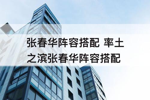 张春华阵容搭配 率土之滨张春华阵容搭配