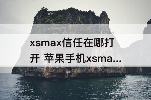 xsmax信任在哪打开 苹果手机xsmax信任在哪打开