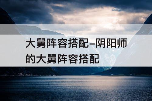 大舅阵容搭配-阴阳师的大舅阵容搭配
