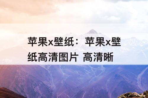 苹果x壁纸：苹果x壁纸高清图片 高清晰