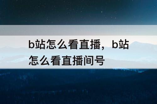 b站怎么看直播，b站怎么看直播间号