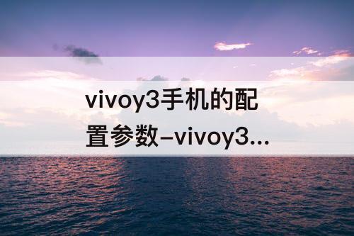 vivoy3手机的配置参数-vivoy3手机的配置参数6+128