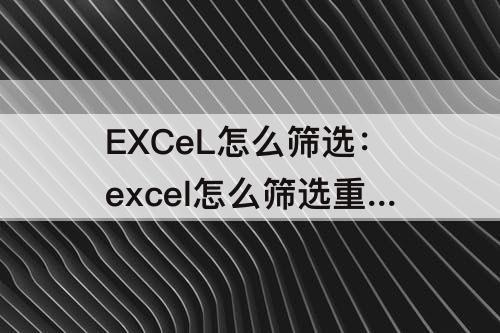 EXCeL怎么筛选：excel怎么筛选重复的内容数量用函数