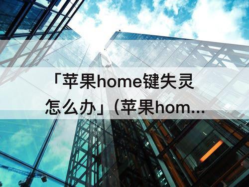 「苹果home键失灵怎么办」(苹果home键失灵怎么办指纹能用)