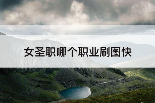 女圣职哪个职业刷图快