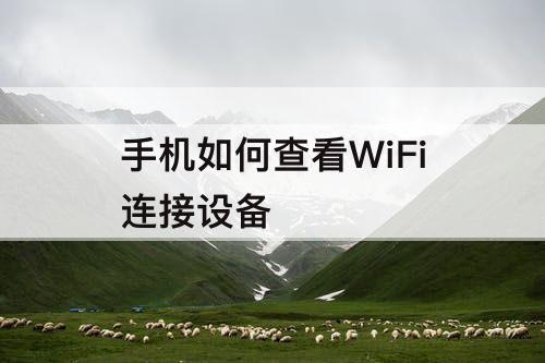手机如何查看WiFi连接设备