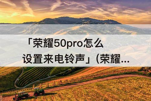 「荣耀50pro怎么设置来电铃声」(荣耀50pro怎么设置来电铃声为本地音乐)