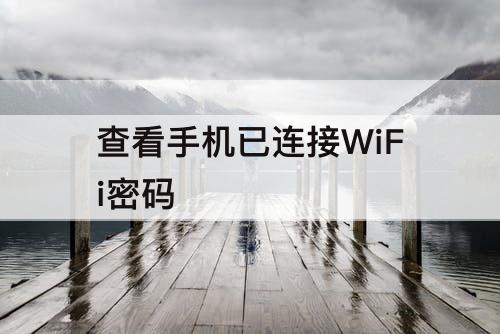 查看手机已连接WiFi密码