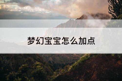 梦幻宝宝怎么加点