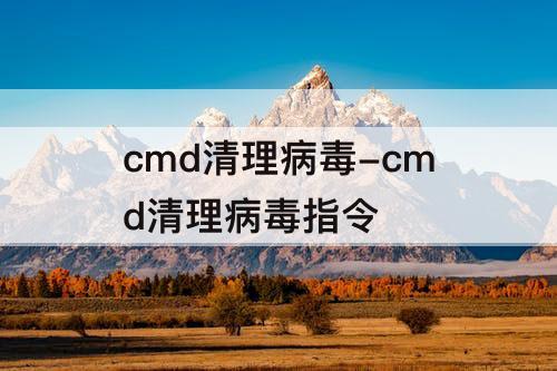 cmd清理病毒-cmd清理病毒指令