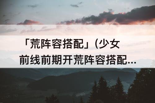 「荒阵容搭配」(少女前线前期开荒阵容搭配)