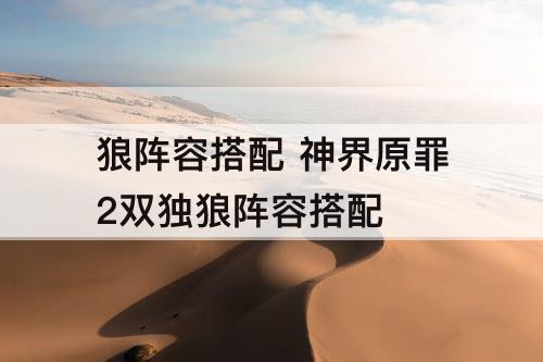 狼阵容搭配 神界原罪2双独狼阵容搭配