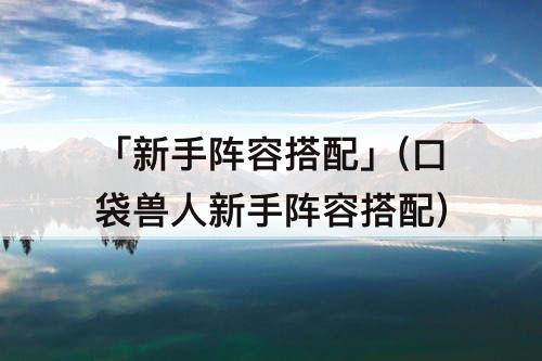 「新手阵容搭配」(口袋兽人新手阵容搭配)