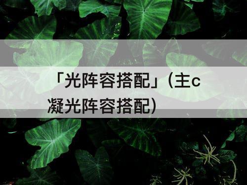「光阵容搭配」(主c凝光阵容搭配)
